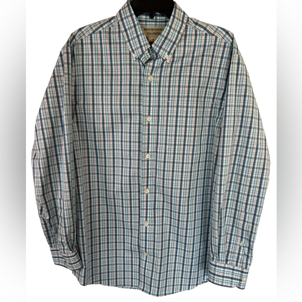 Duluth Trading Co Shirt Mens Medium Relaxed Fit Wrinkle Resistant L766